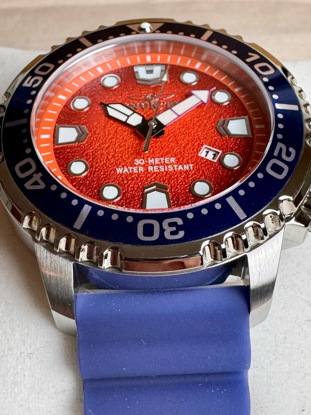 Invicta Pro Diver Orange/Blue 48mm Quartz Dive Watch 49543 NWT